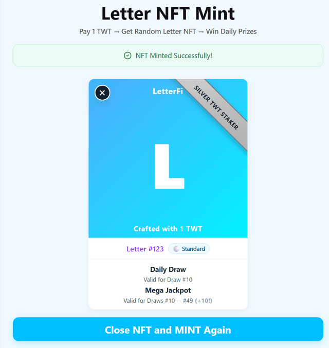 Mint Letter NFT - Step 2